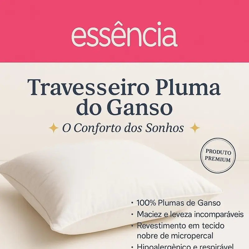 Kit 4 Travesseiros Pluma do Ganso – super macios e antialergicos
